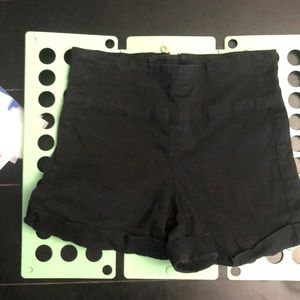 Pieces black high waisted shorts